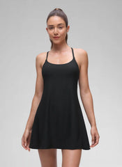 Feathery-Fit Drapey Built in Bra Liner Dress