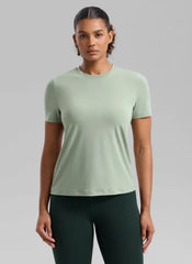 Quick Dry Crewneck Hip Length Short Sleeve