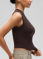 Softembrace High Neck Basic Crop Tight Tank